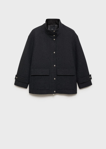 Turtleneck wool coat