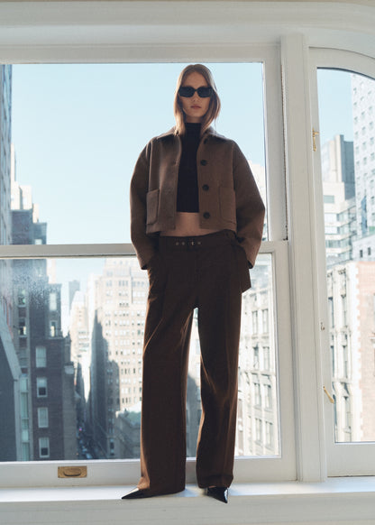 Wool jacket with pockets