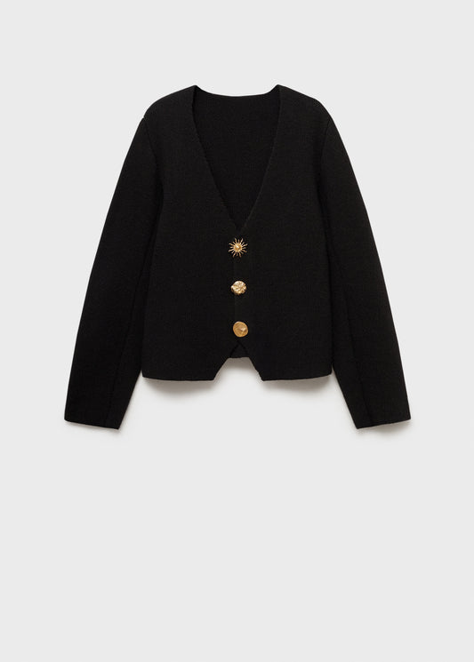 Knitted jacket with jewel buttons