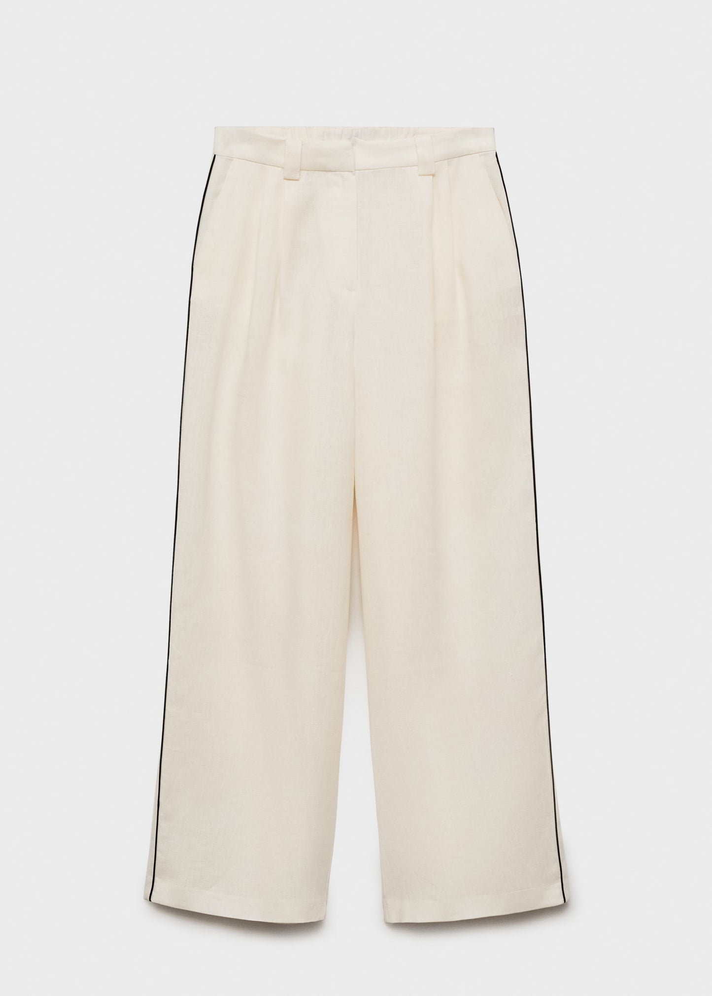 Contrast stripe linen trousers