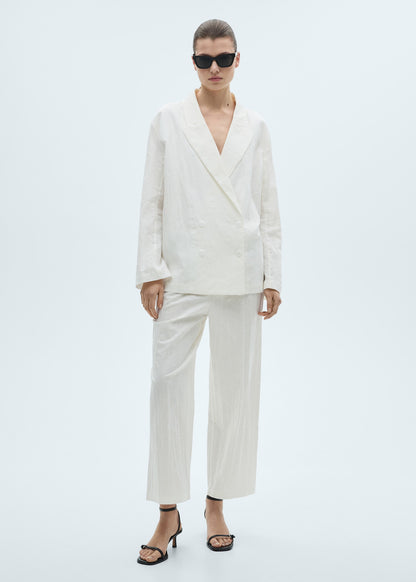 Linen-blend culotte suit trousers