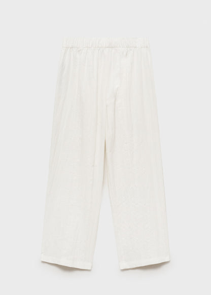 Linen-blend culotte suit trousers