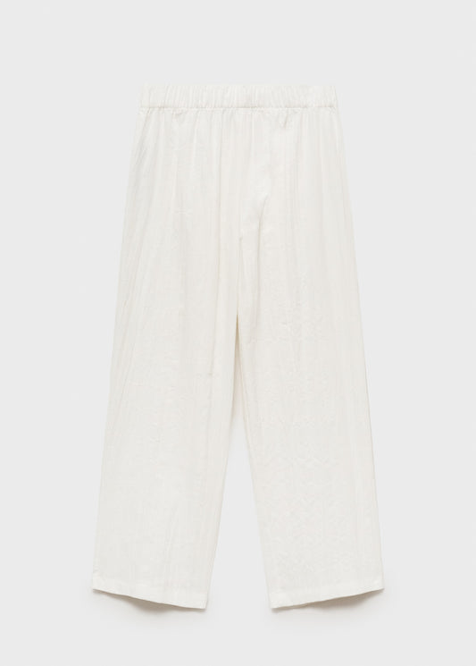 Linen-blend culotte suit trousers