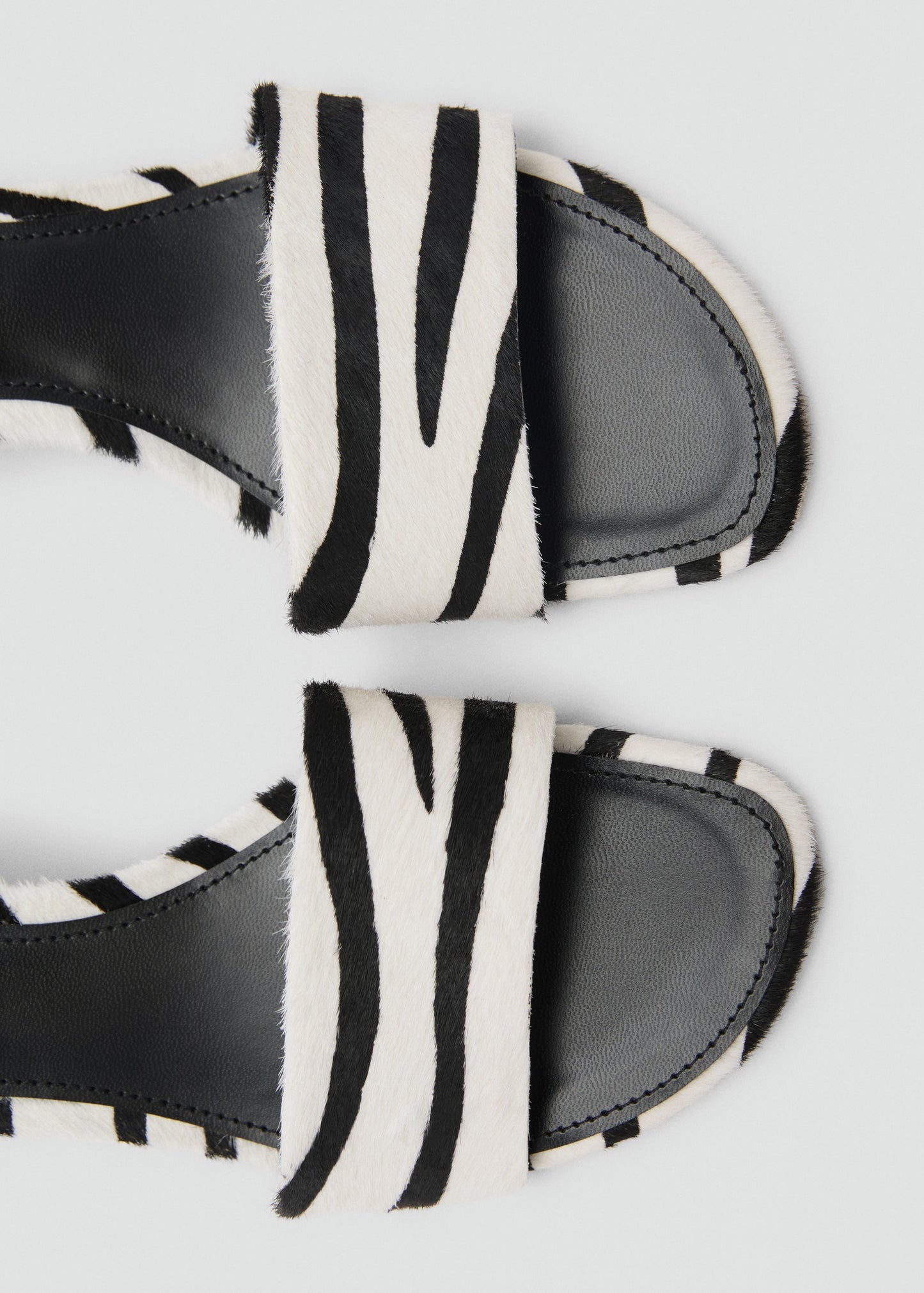 Zebra fur sandal