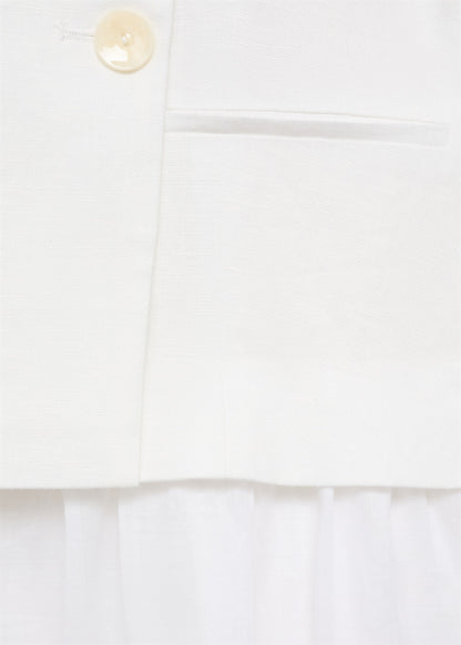 Combined woven dress with belt