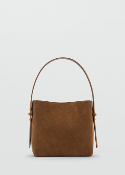 Suede mini shopper bag