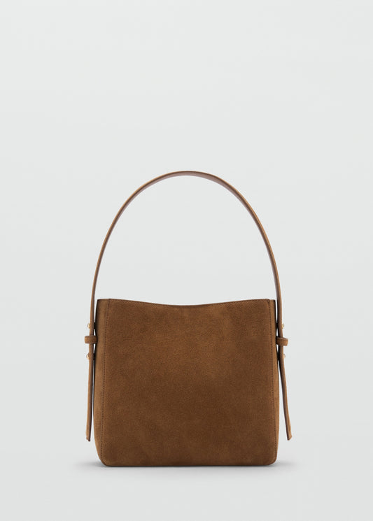 Suede mini shopper bag