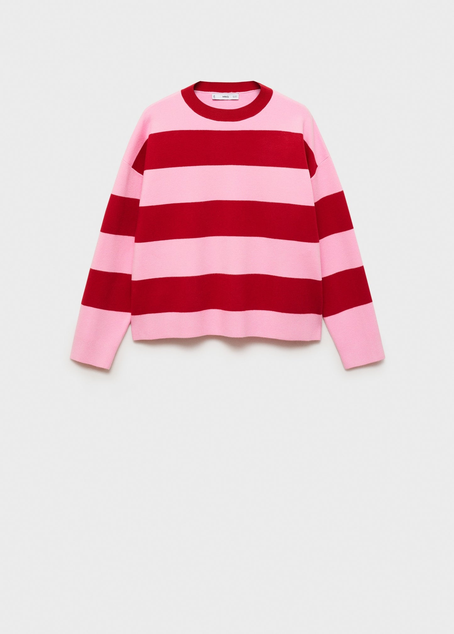 Round-neck striped sweater