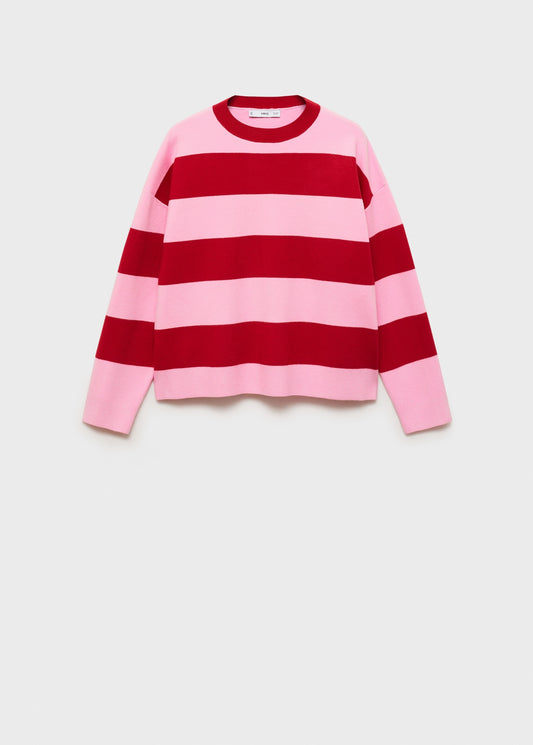 Round-neck striped sweater