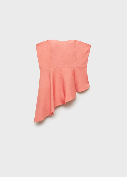 Asymmetric strapless top