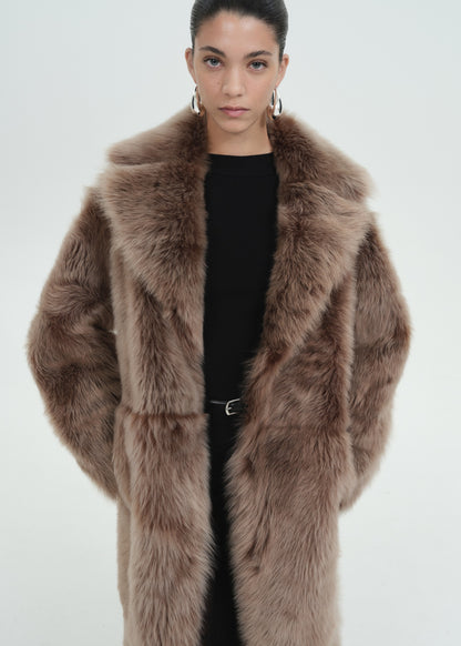 Reversible fur coat 100% fur