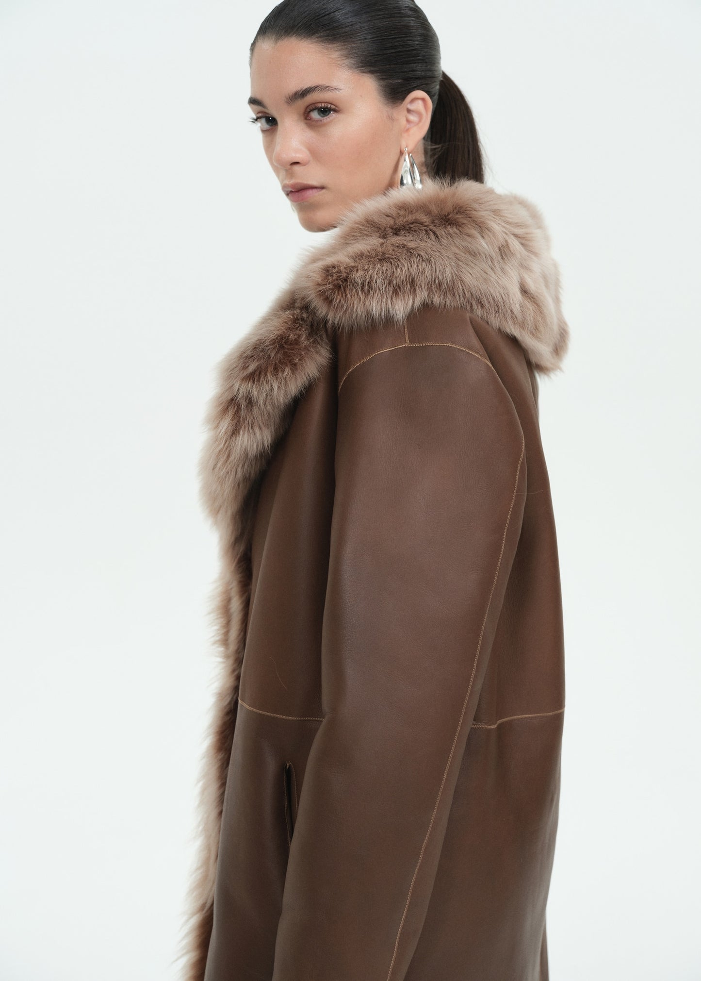 Reversible fur coat 100% fur