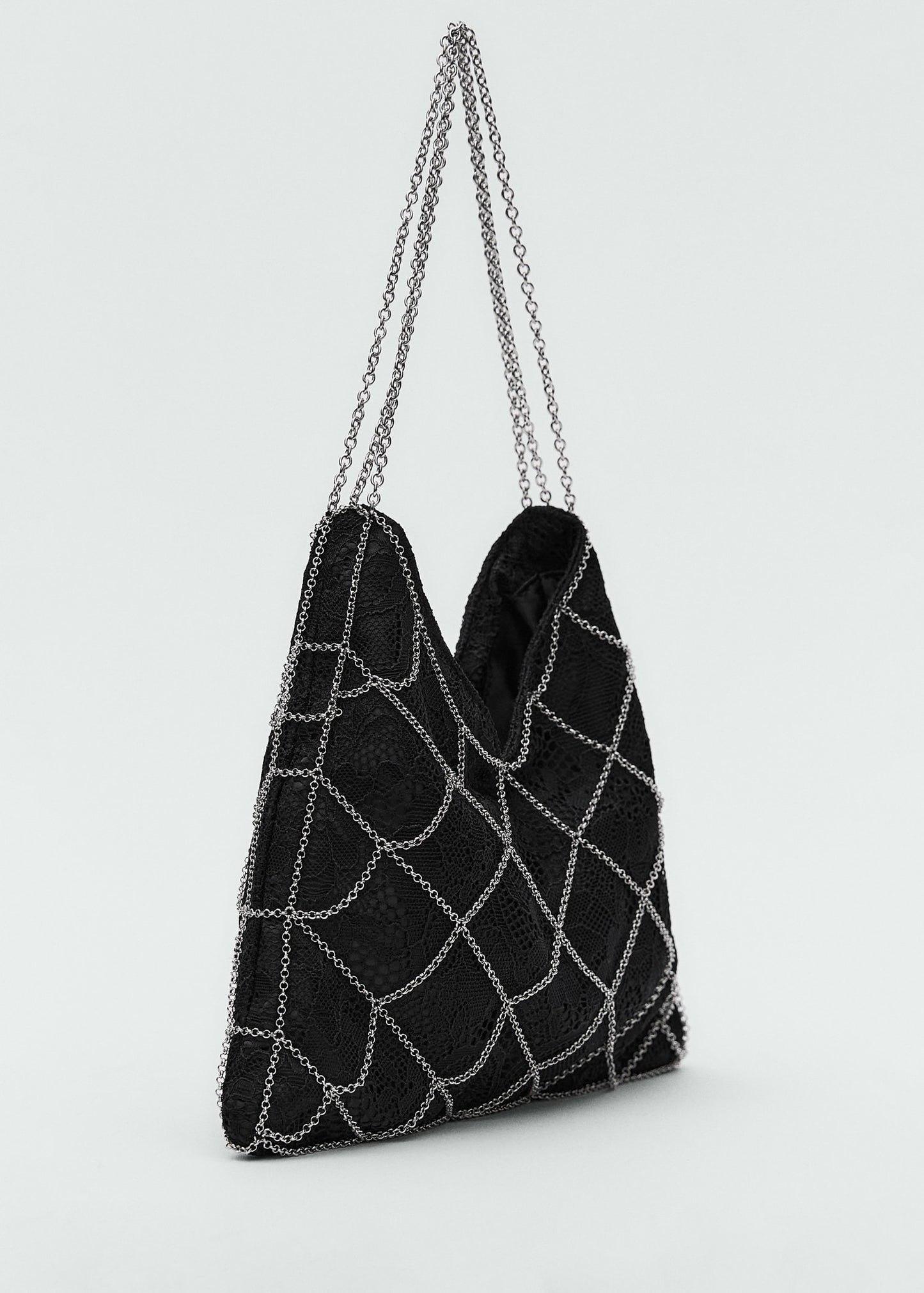 Guipure mesh chain bag