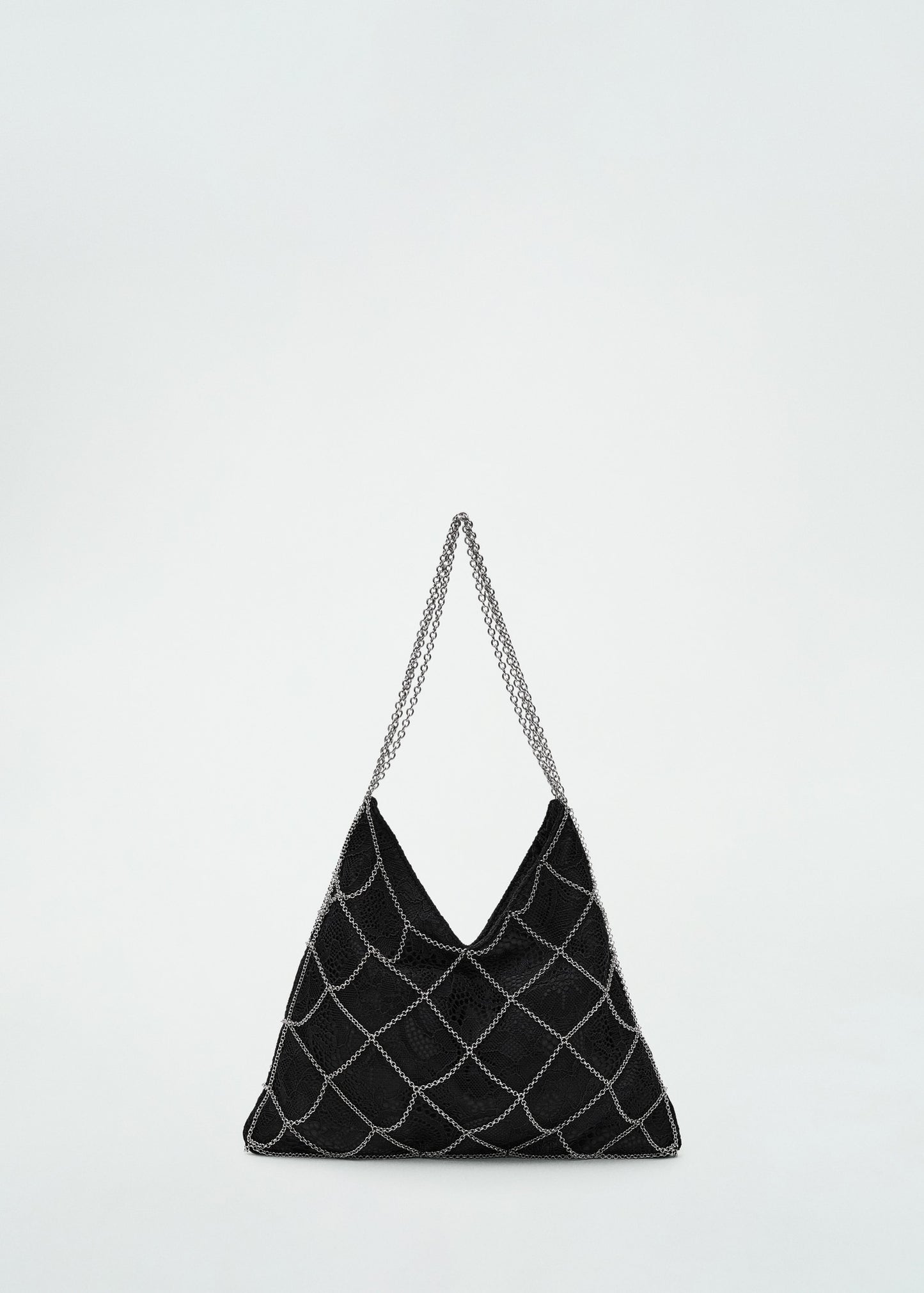 Guipure mesh chain bag