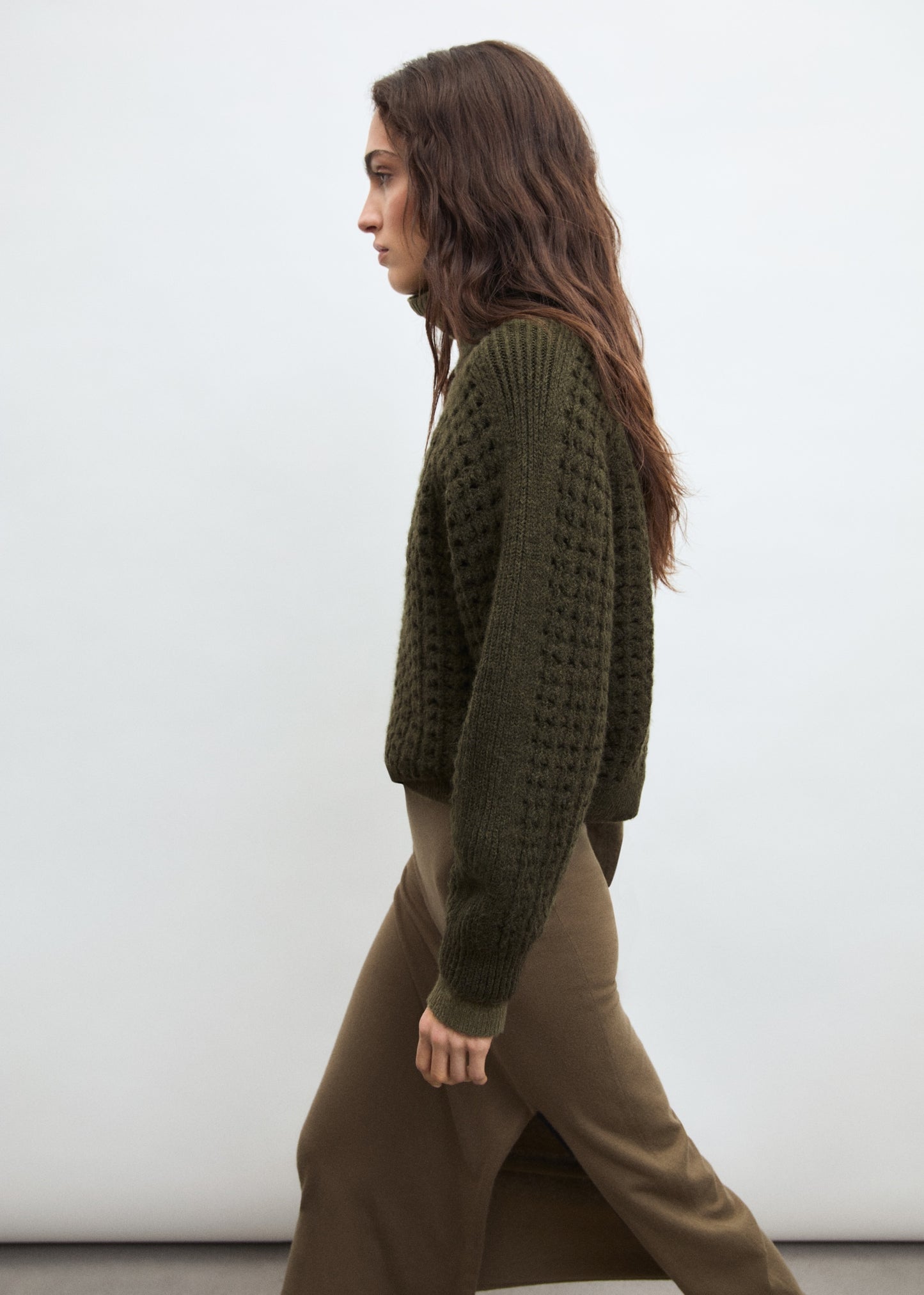 Openwork knit sweater