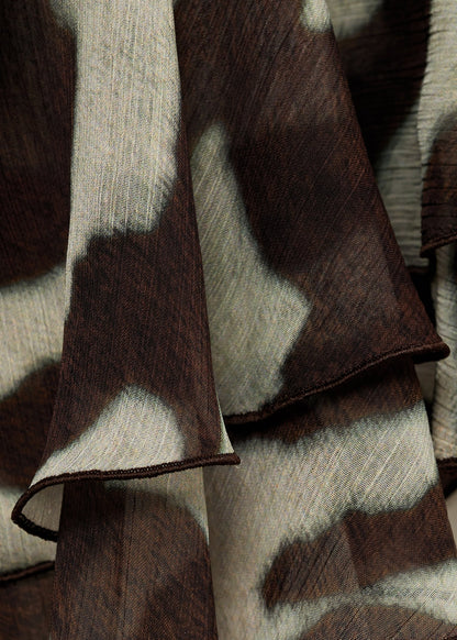 Printed blouse with flared sleeves