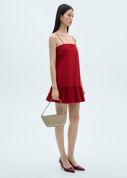 Ruffle dress with thin straps