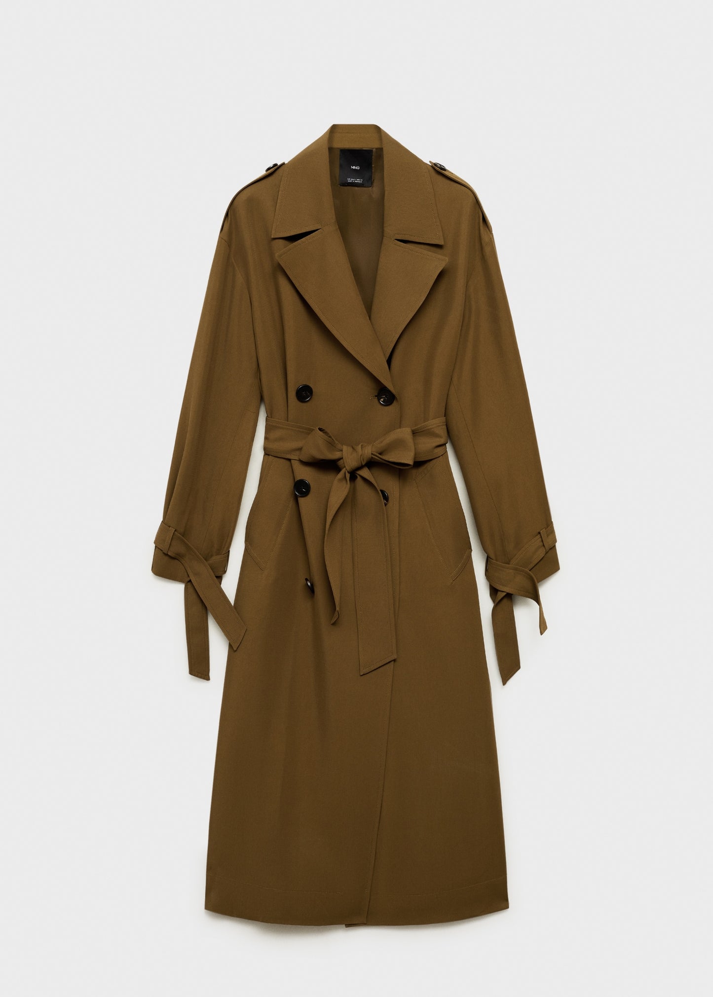 Oversized long lyocell trench coat