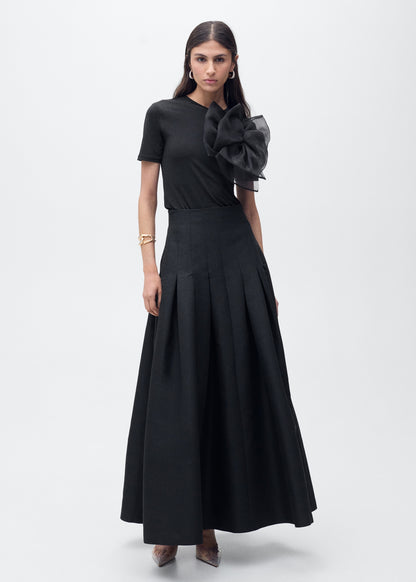 Flared skirt with pleated detail