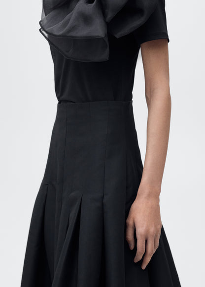 Flared skirt with pleated detail