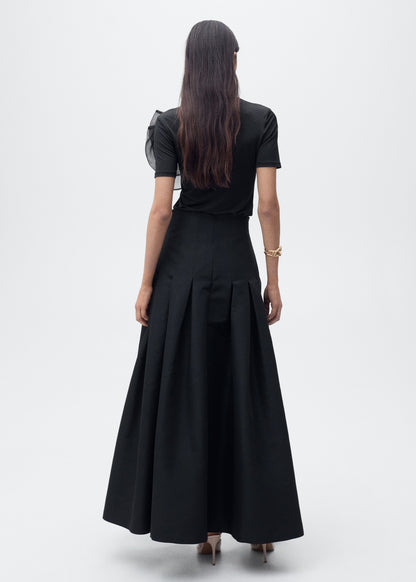 Flared skirt with pleated detail