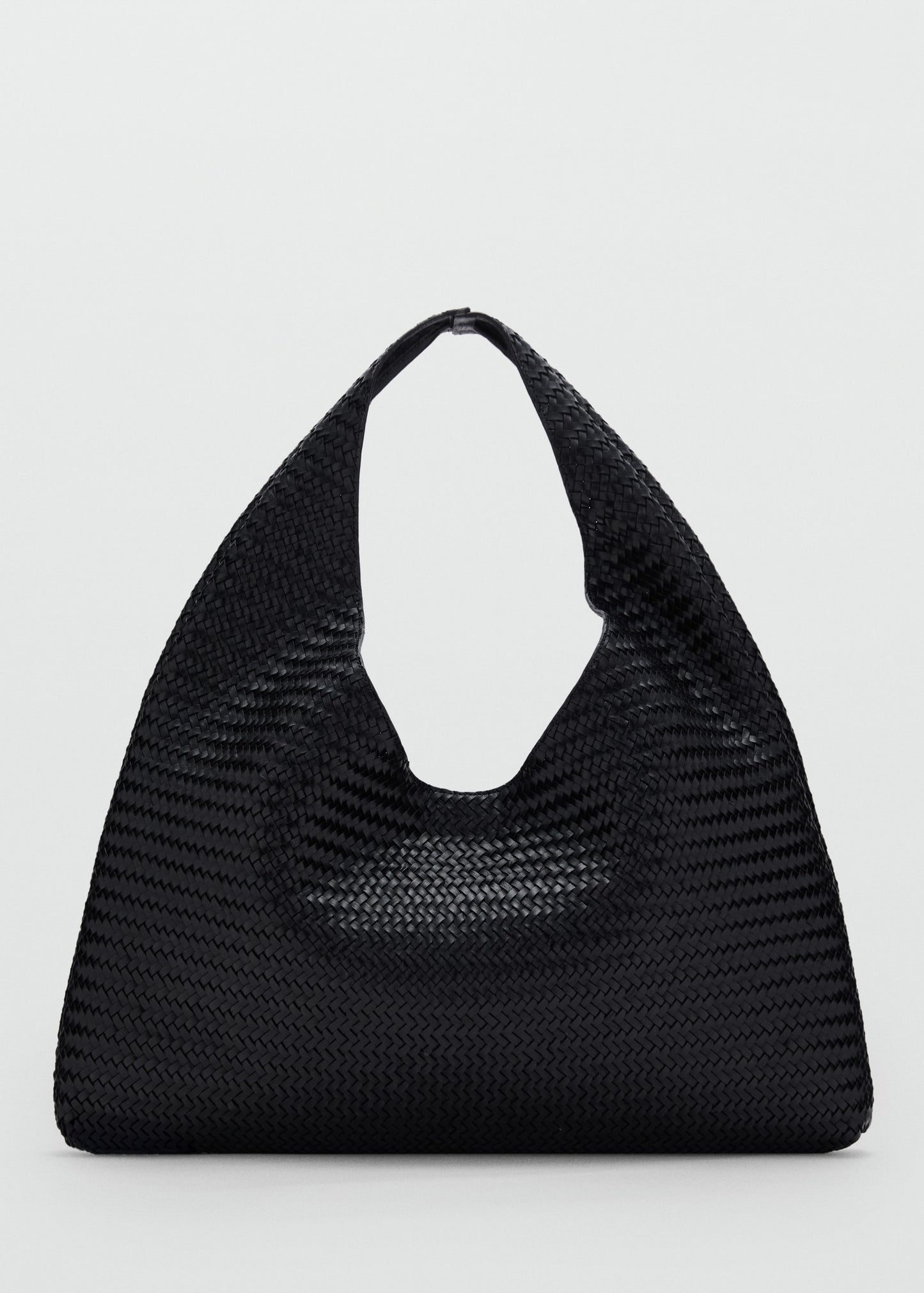 Large braided leather shoulder bag