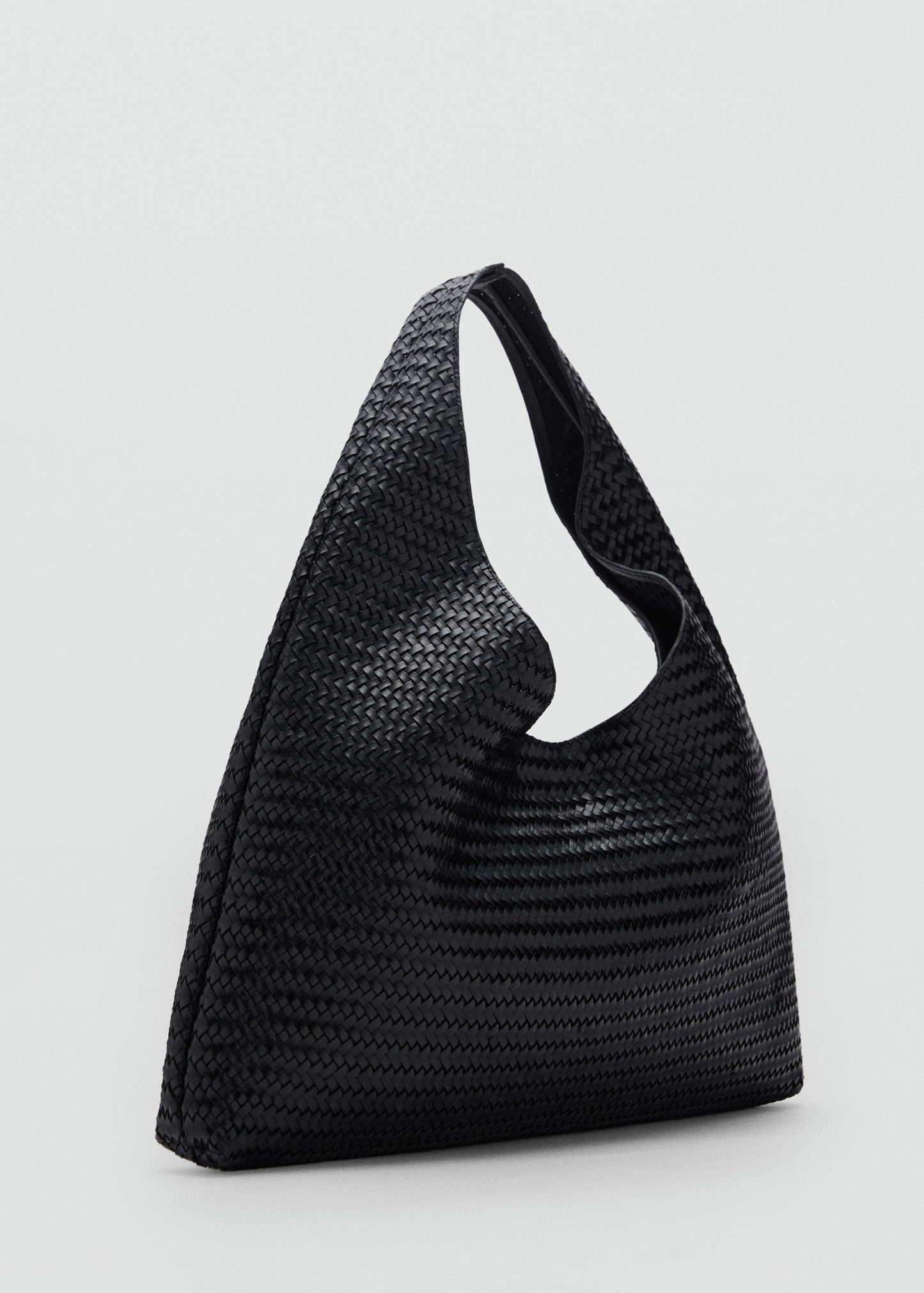 Large braided leather shoulder bag