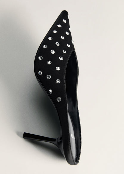 Crystal slingback heeled shoe