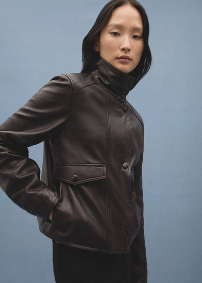Pockets leather jacket
