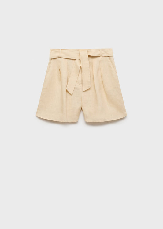 Linen shorts with belt