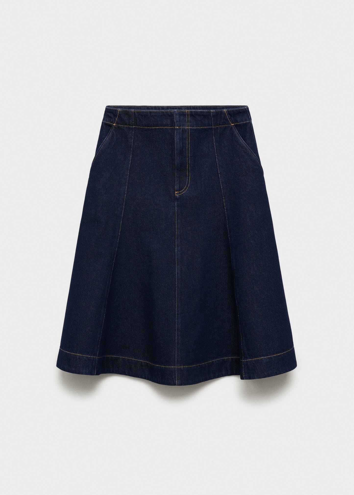 Flared denim skirt