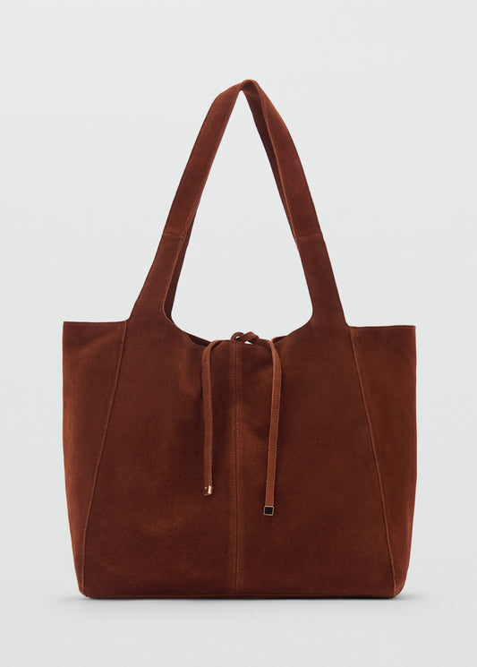 Suede shopper bag