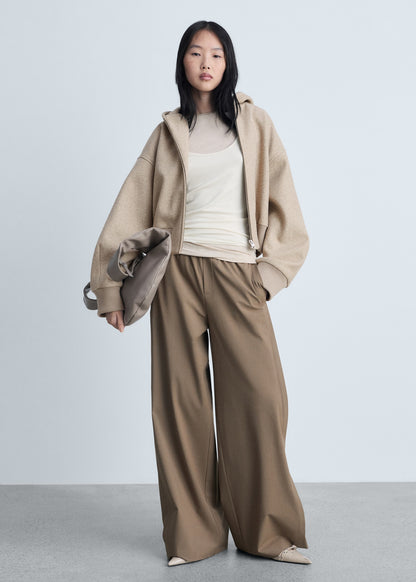 Cropped sweatshirt with zip