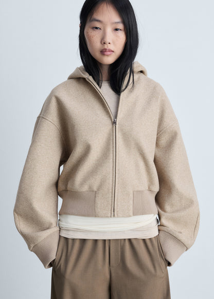 Cropped sweatshirt with zip