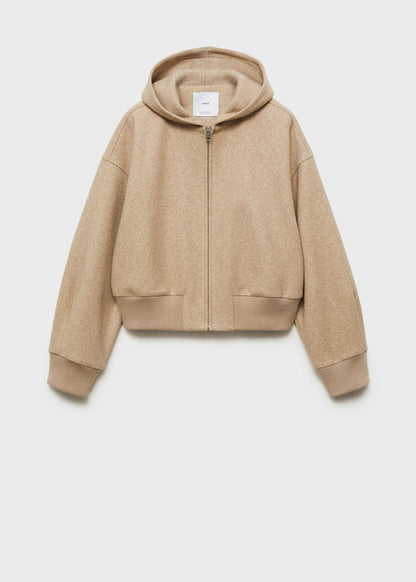 Cropped sweatshirt with zip