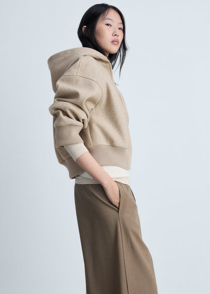 Cropped sweatshirt with zip