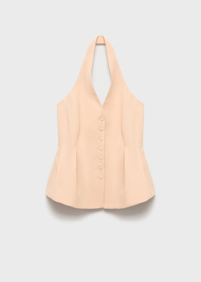 Halter neck vest with darts