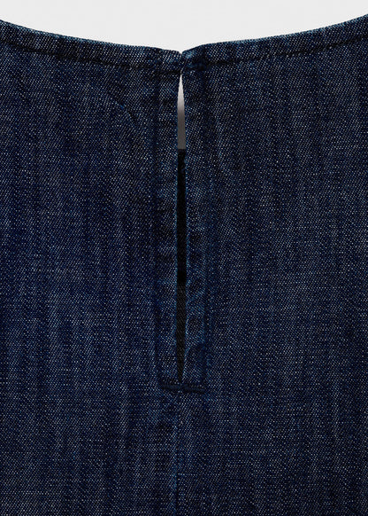Rinse-wash denim crop top
