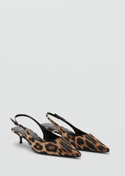 Animal print slingback shoes