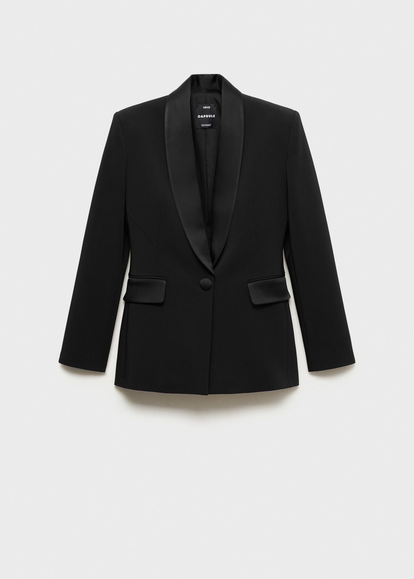 Suit jacket with satin details