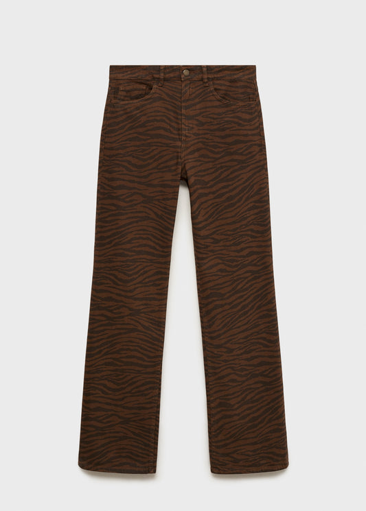 Zebra print straight jeans