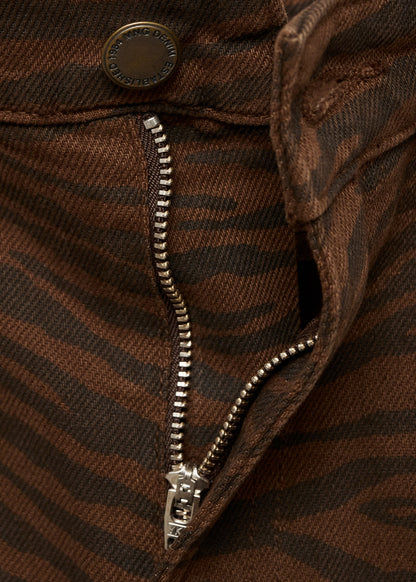 Zebra print straight jeans