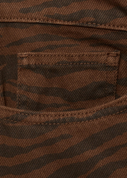 Zebra print straight jeans