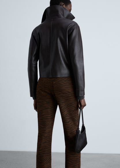 Zebra print straight jeans