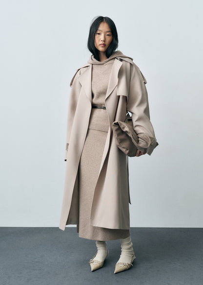 Wool-blend hooded sweater