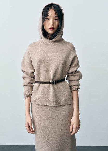 Wool-blend hooded sweater