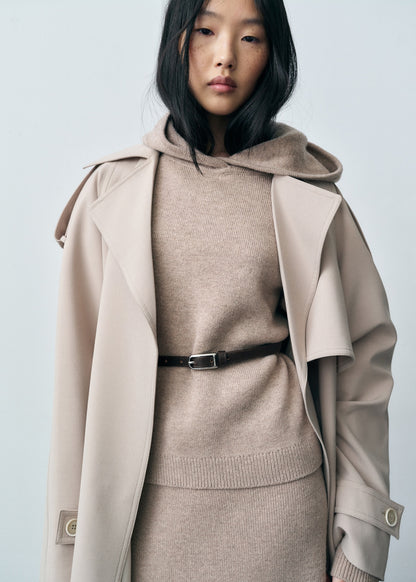 Wool-blend hooded sweater