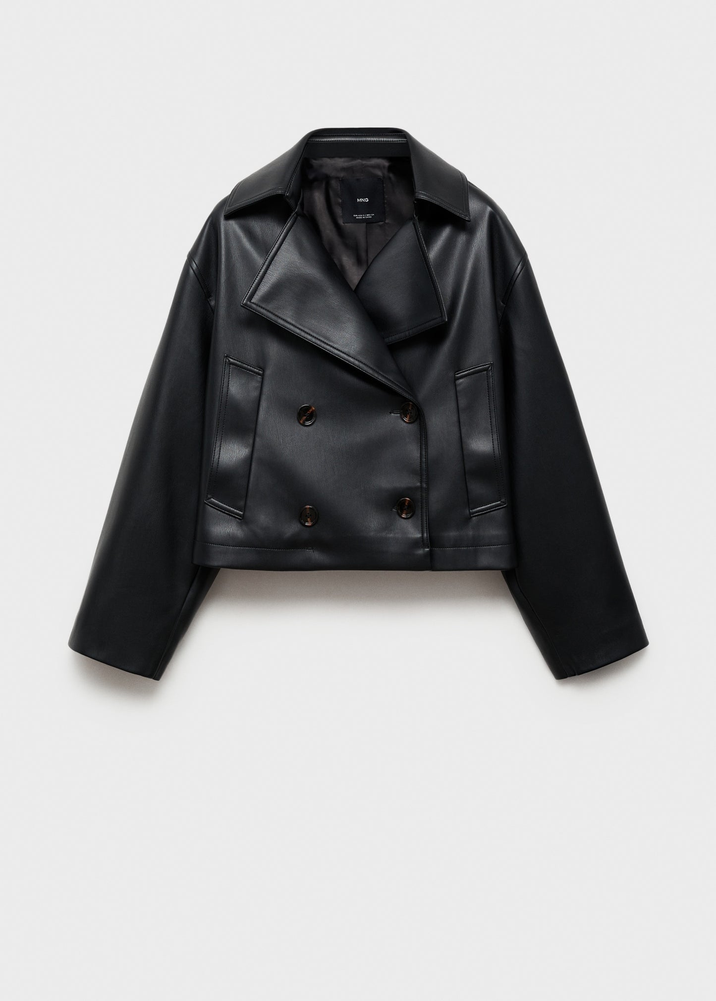 Leather effect crop jacket