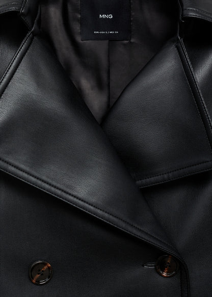 Leather effect crop jacket