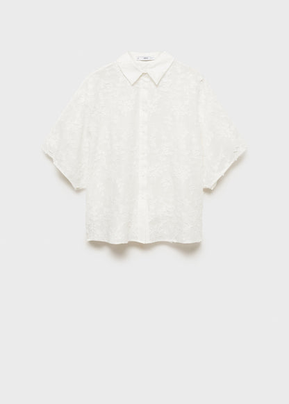 Short-sleeved embroidered shirt